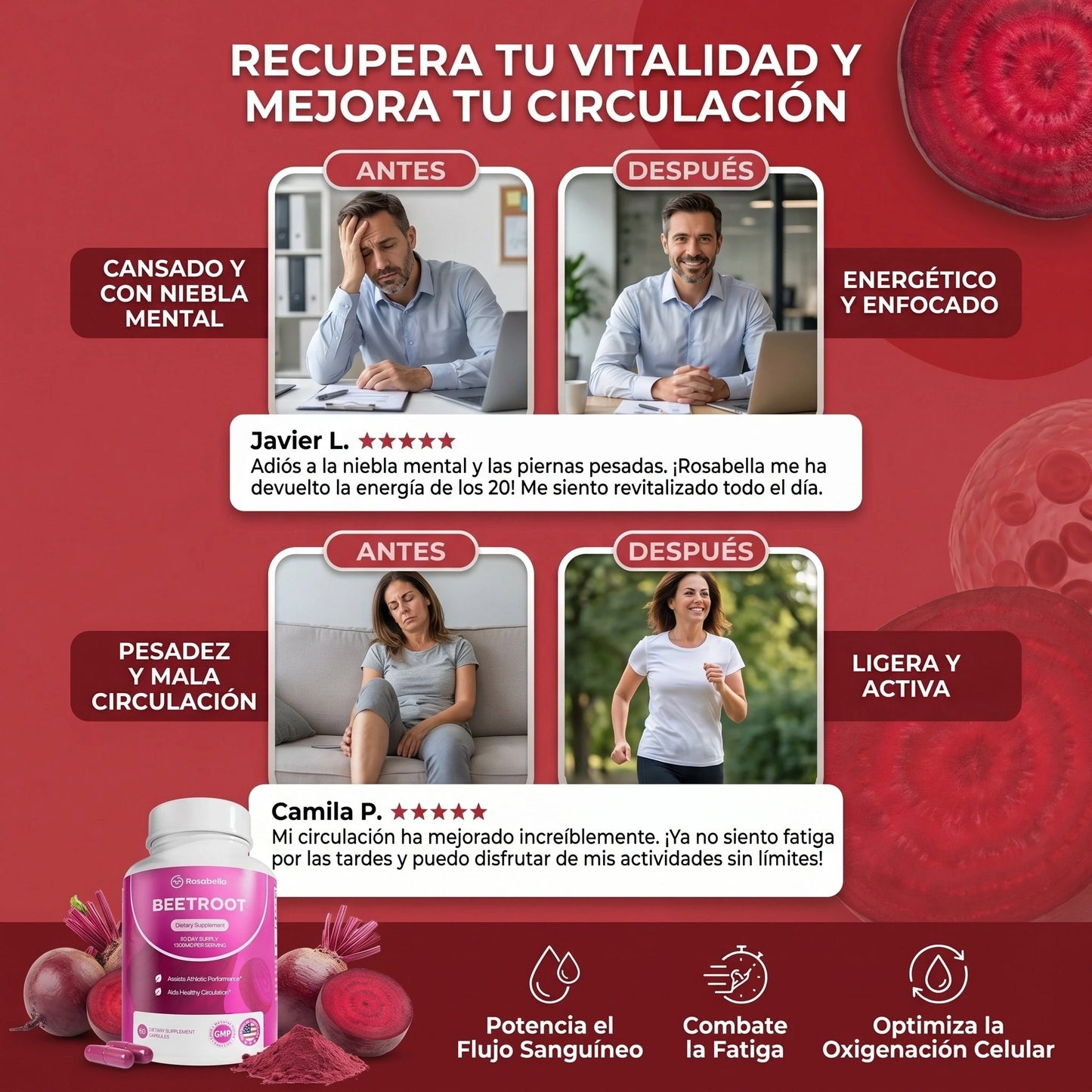 Suplemento natural para apoyar la circulación, energía y vitalidad diaria